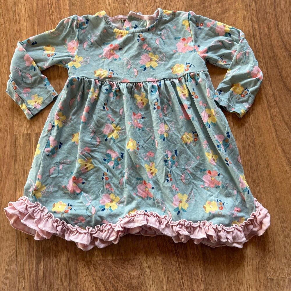 Magnetic Me floral girls ruffle bottom dress